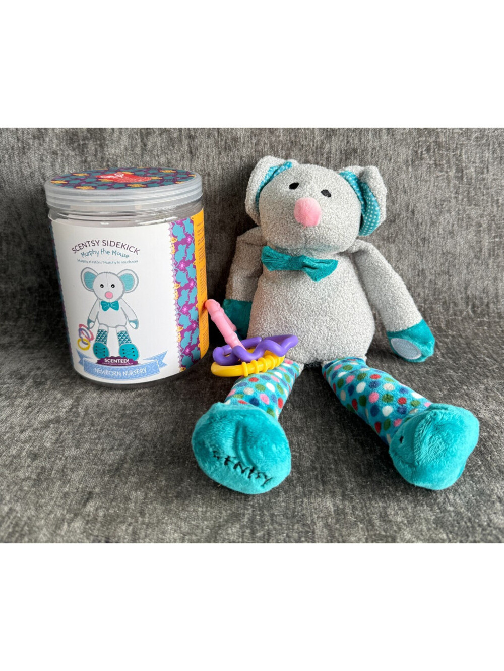 Scentsy Sidekick Murphy The Mouse Plush Teether Baby Toy Newborn Nursery